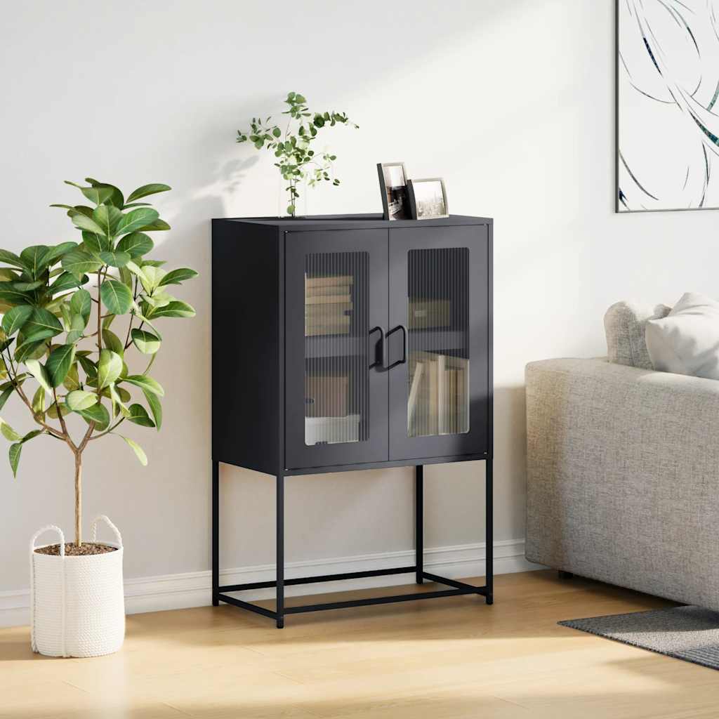 vidaXL Komoda wysoka Antracyt 68x39x107 cm Stal