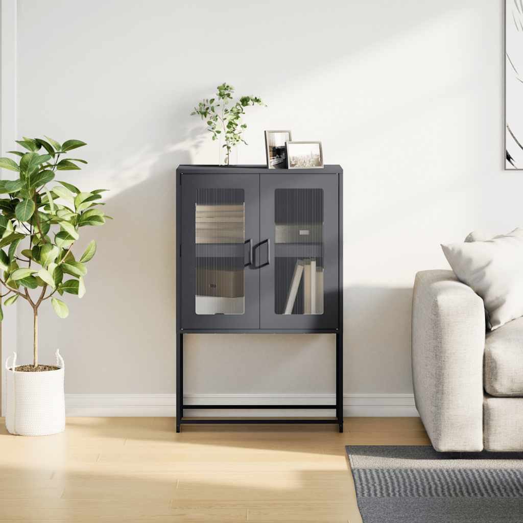 vidaXL Komoda wysoka Antracyt 68x39x107 cm Stal
