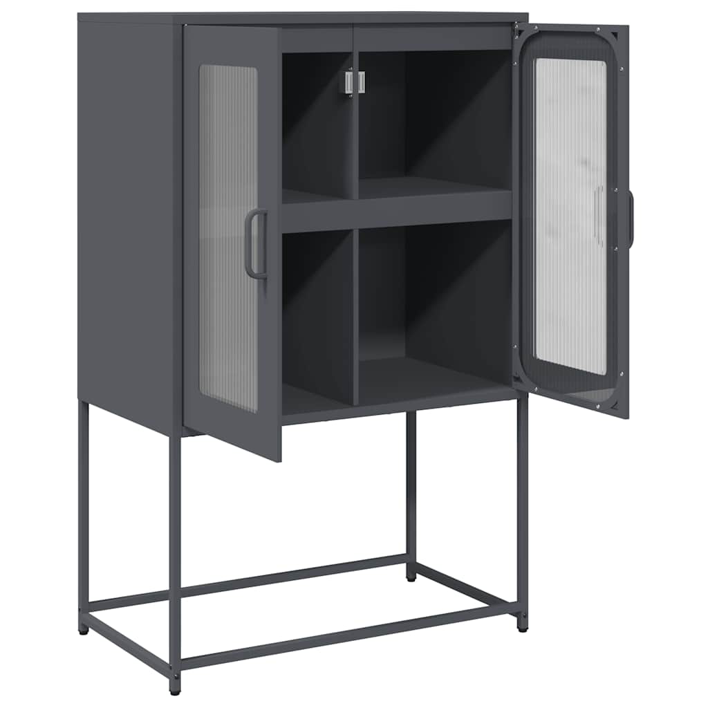 vidaXL Komoda wysoka Antracyt 68x39x107 cm Stal