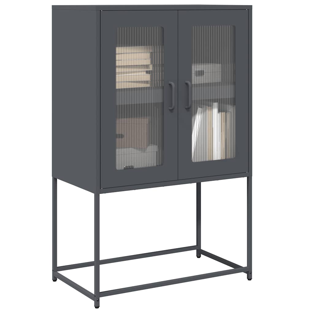 vidaXL Komoda wysoka Antracyt 68x39x107 cm Stal