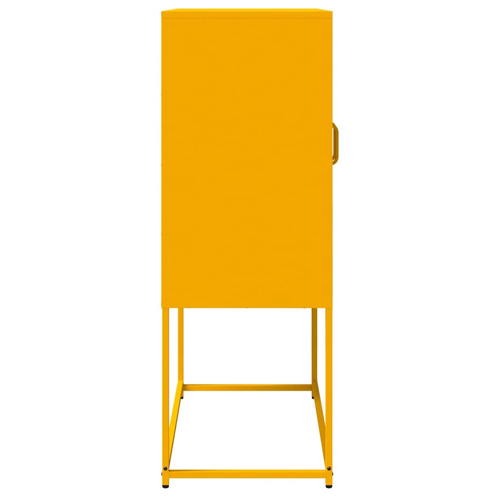 vidaXL Komoda wysoka Musztardowo-żółta 68x39x107 cm Stal