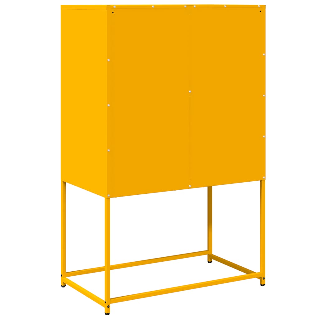 vidaXL Komoda wysoka Musztardowo-żółta 68x39x107 cm Stal