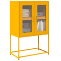 vidaXL Komoda wysoka Musztardowo-żółta 68x39x107 cm Stal