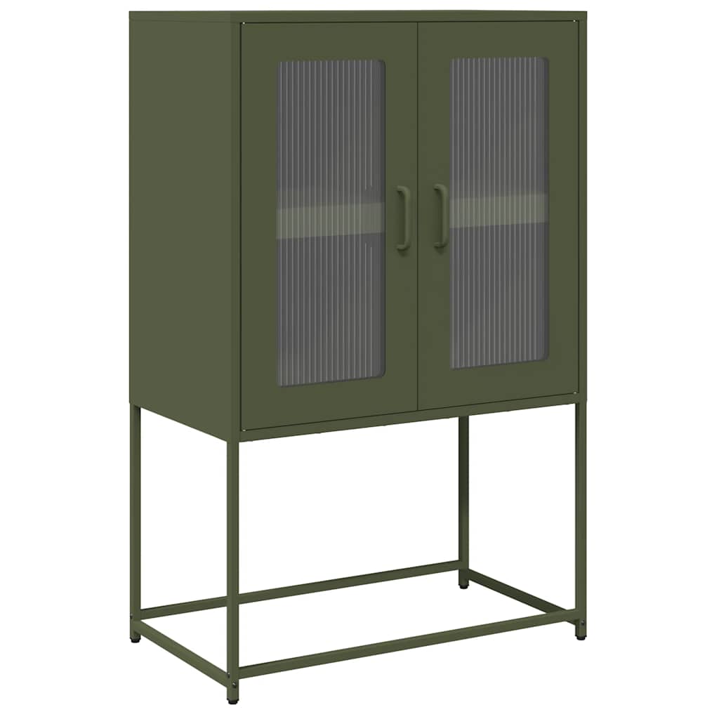 vidaXL Komoda Oliwkowo-zielona 68x39x107 cm Stal