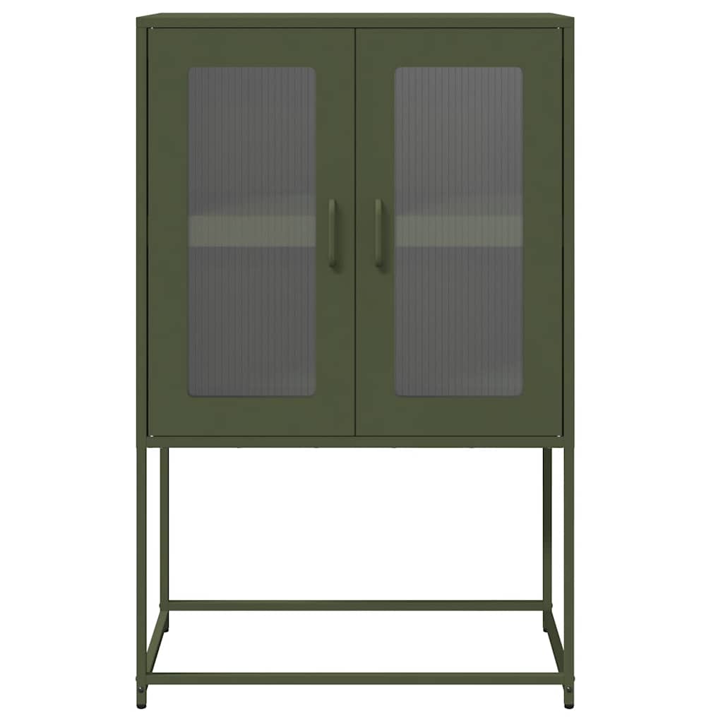 vidaXL Komoda Oliwkowo-zielona 68x39x107 cm Stal