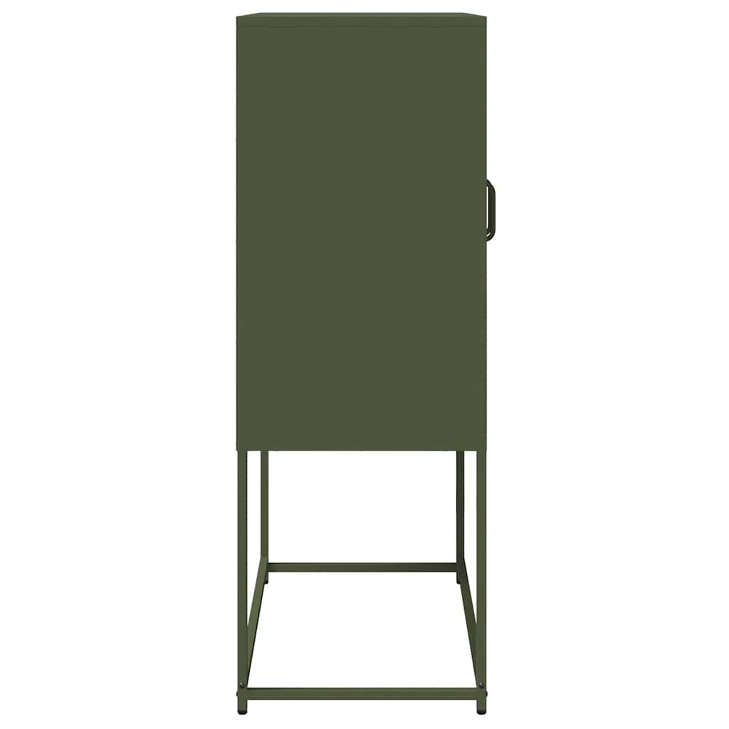 vidaXL Komoda Oliwkowo-zielona 68x39x107 cm Stal