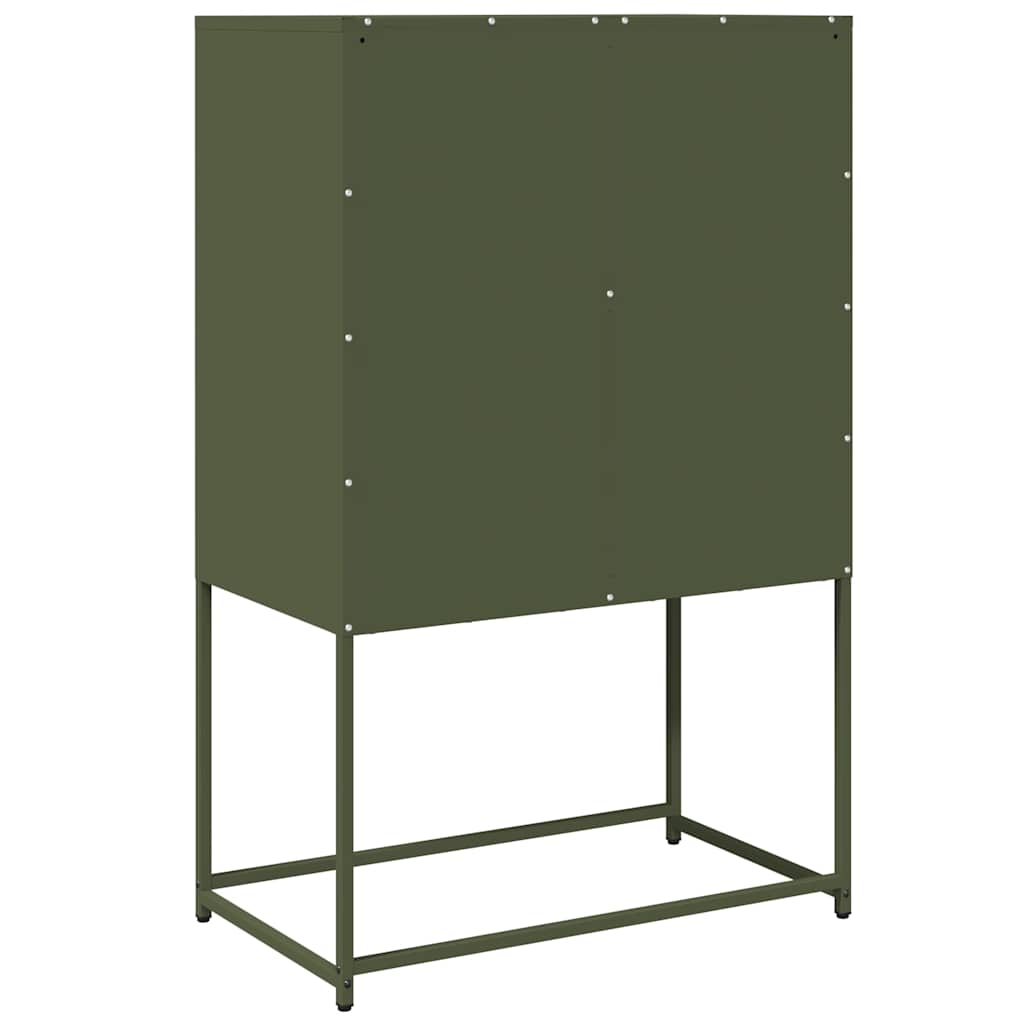 vidaXL Komoda Oliwkowo-zielona 68x39x107 cm Stal