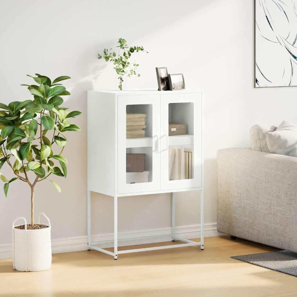 vidaXL Komoda biała 68x39x107 cm stal