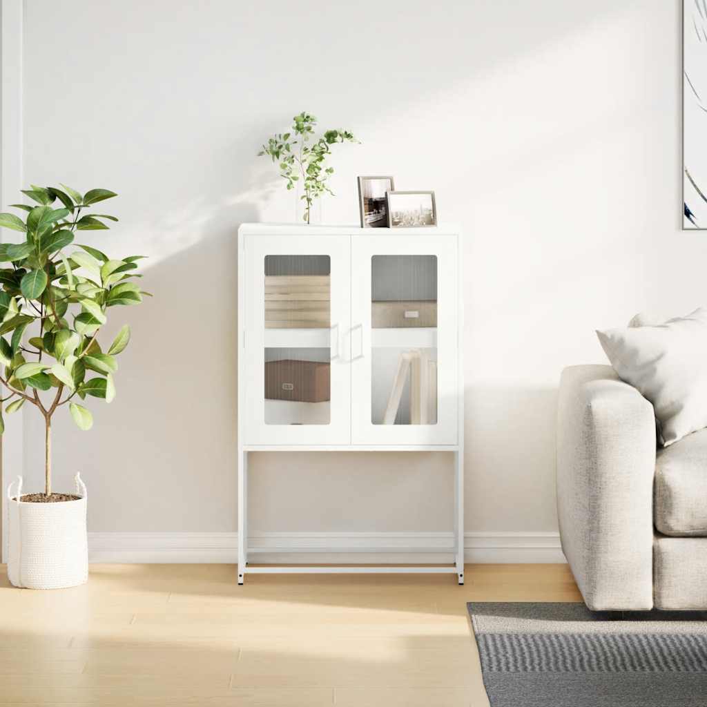 vidaXL Komoda biała 68x39x107 cm stal