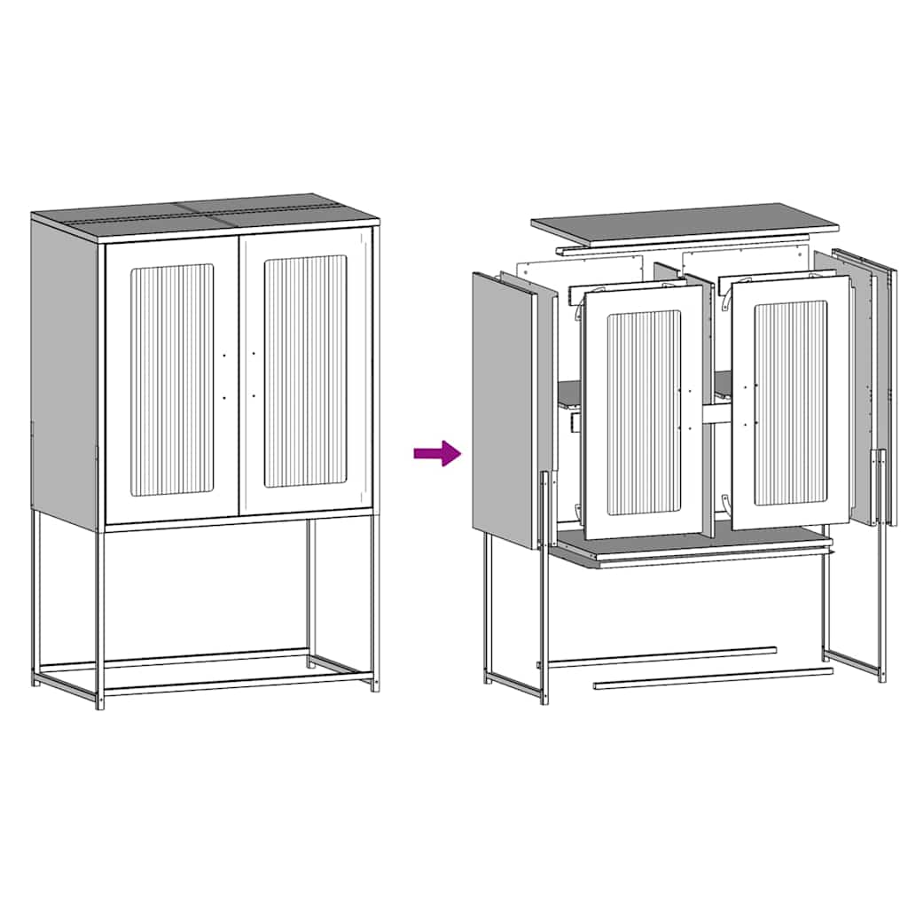 vidaXL Komoda biała 68x39x107 cm stal