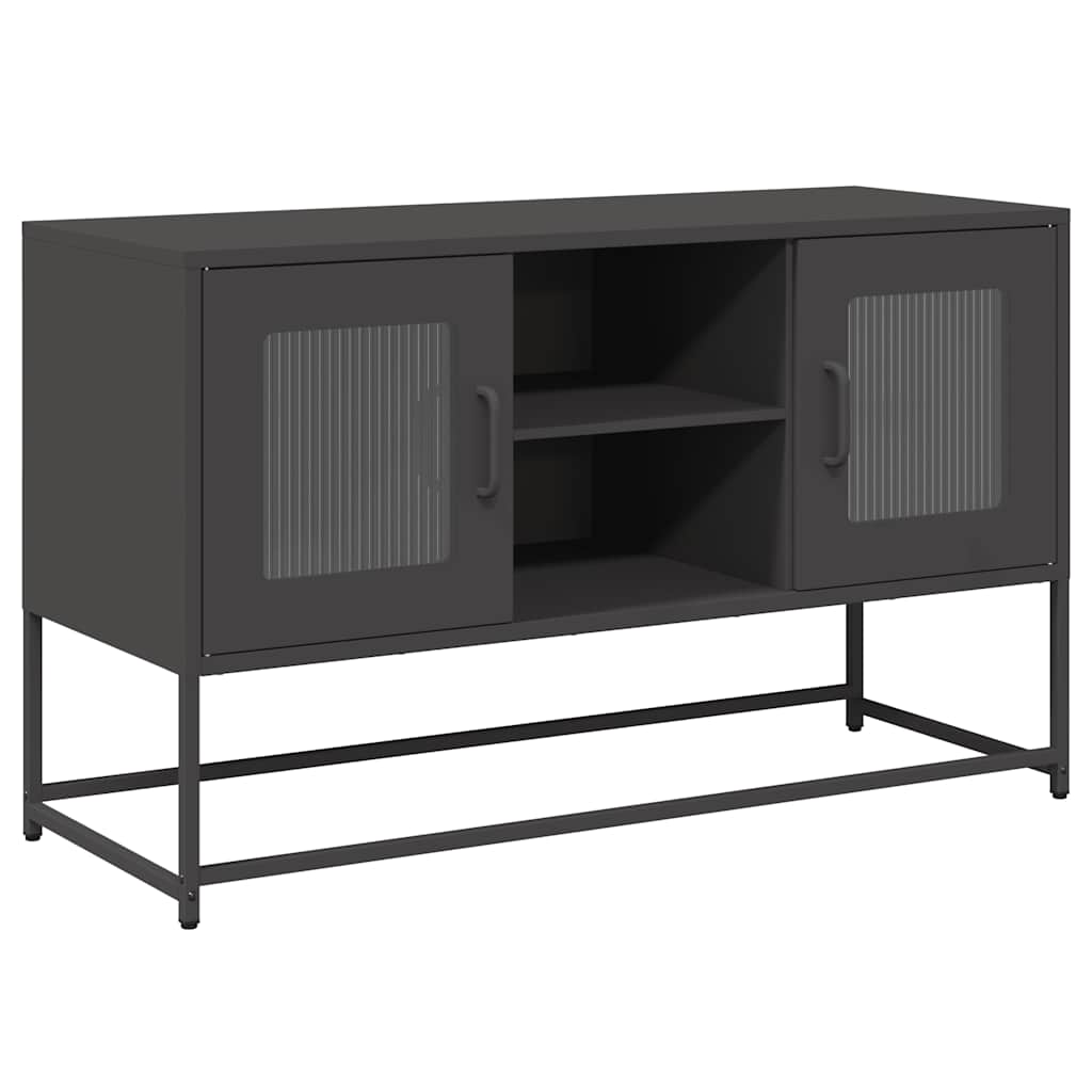 vidaXL Szafka pod telewizor, czarna, 100,5x39x60,5 cm, stalowa