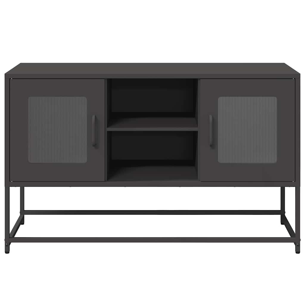 vidaXL Szafka pod telewizor, czarna, 100,5x39x60,5 cm, stalowa