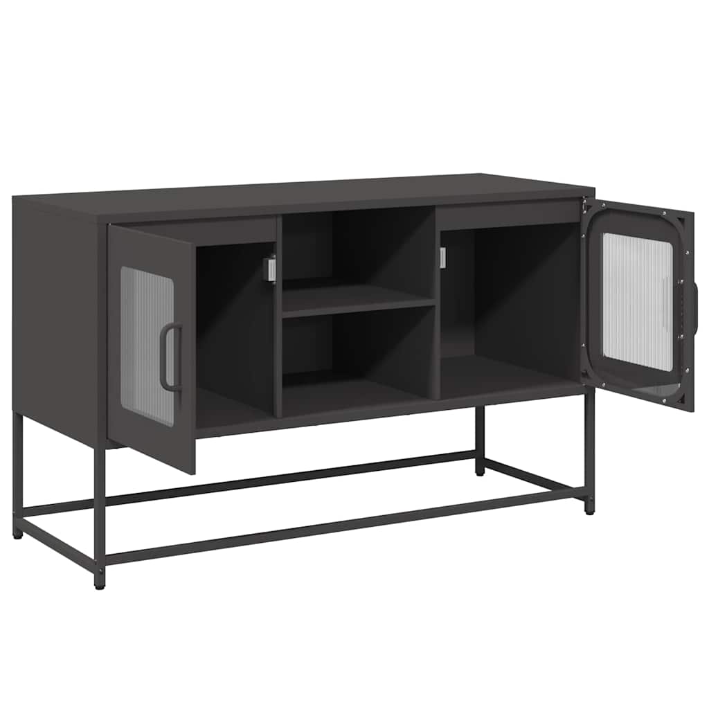 vidaXL Szafka pod telewizor, czarna, 100,5x39x60,5 cm, stalowa