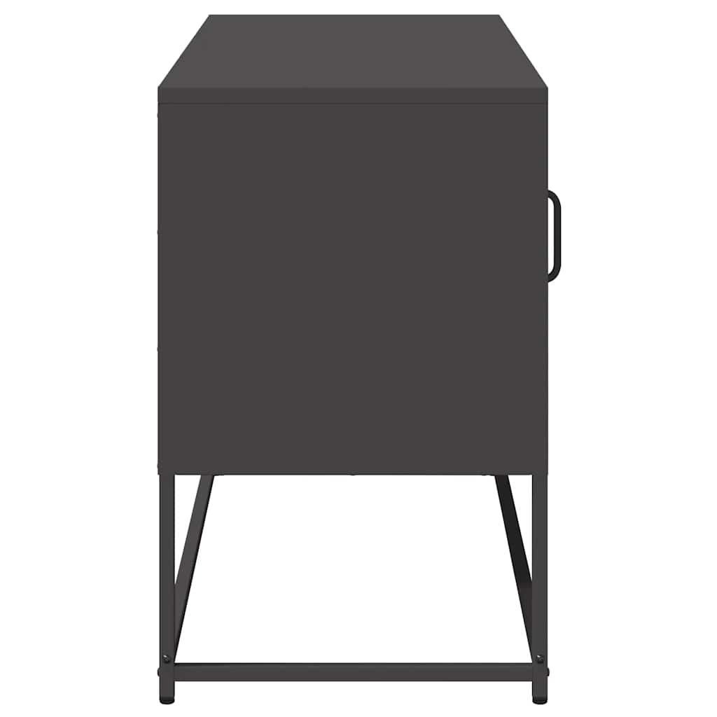 vidaXL Szafka pod telewizor, czarna, 100,5x39x60,5 cm, stalowa