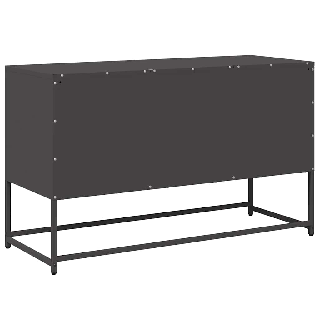 vidaXL Szafka pod telewizor, czarna, 100,5x39x60,5 cm, stalowa