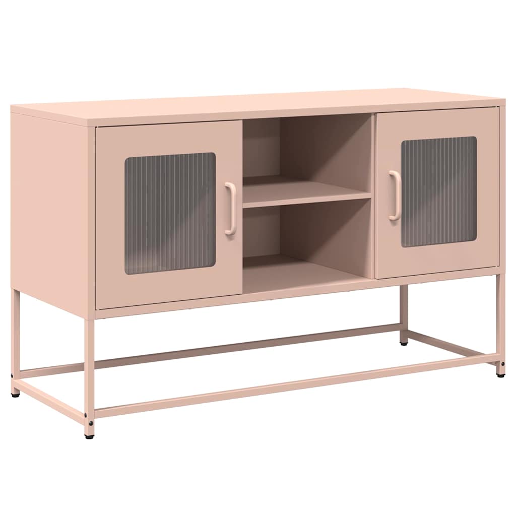 vidaXL Szafka pod telewizor, różowa, 100,5x39x60,5 cm, stalowa