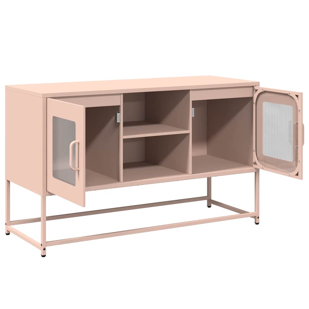 vidaXL Szafka pod telewizor, różowa, 100,5x39x60,5 cm, stalowa
