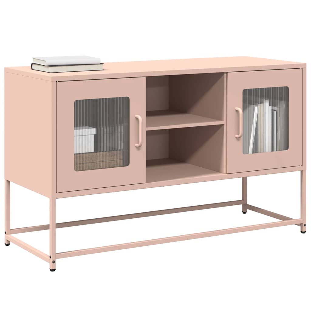 vidaXL Szafka pod telewizor, różowa, 100,5x39x60,5 cm, stalowa