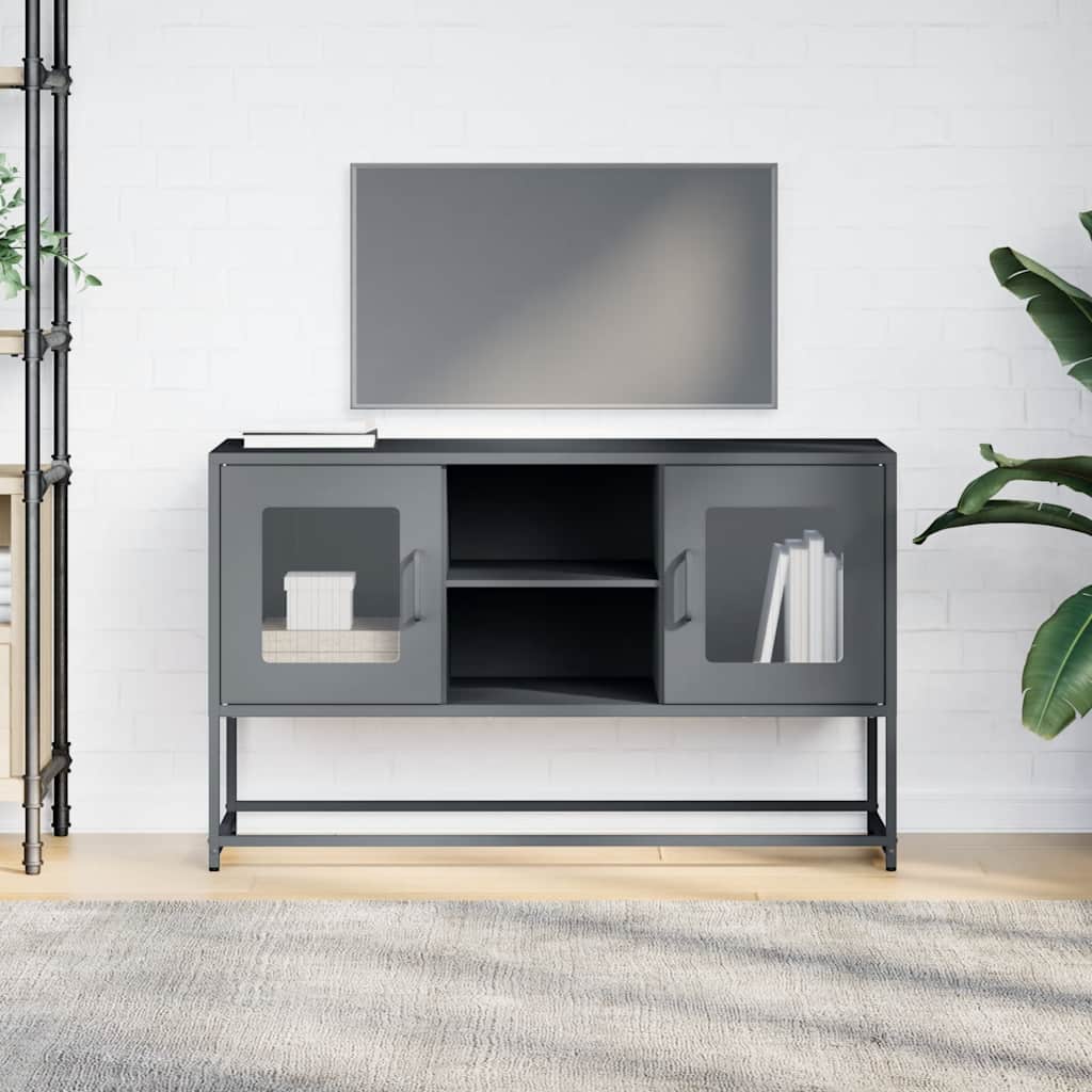 vidaXL Szafka pod telewizor, antracytowa, 100,5x39x60,5 cm, stalowa