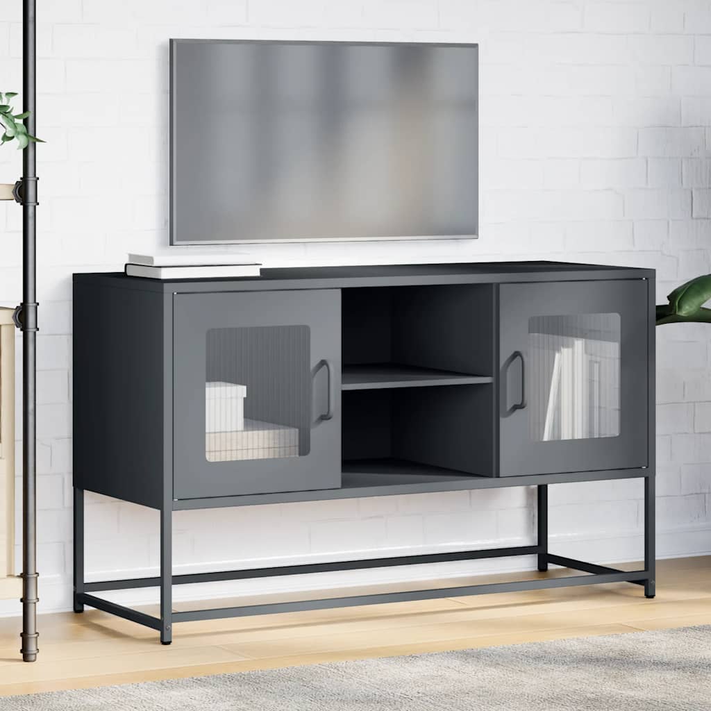 vidaXL Szafka pod telewizor, antracytowa, 100,5x39x60,5 cm, stalowa