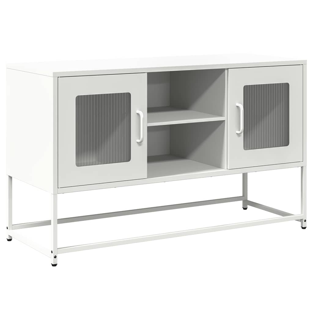 vidaXL Szafka pod telewizor, biała, 100,5x39x60,5 cm, stalowa