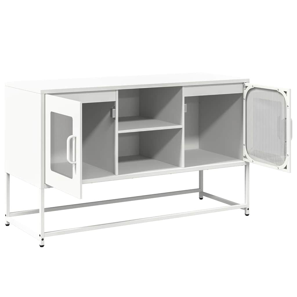 vidaXL Szafka pod telewizor, biała, 100,5x39x60,5 cm, stalowa