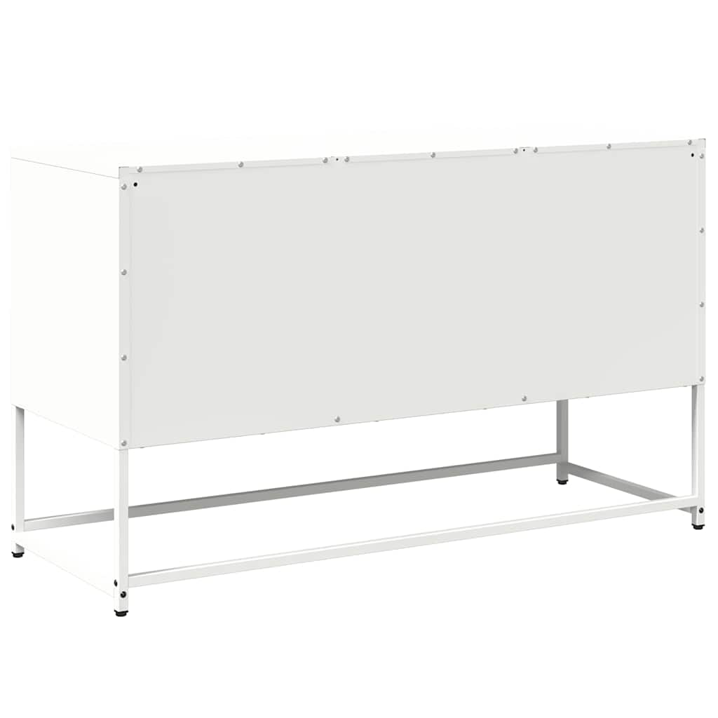 vidaXL Szafka pod telewizor, biała, 100,5x39x60,5 cm, stalowa