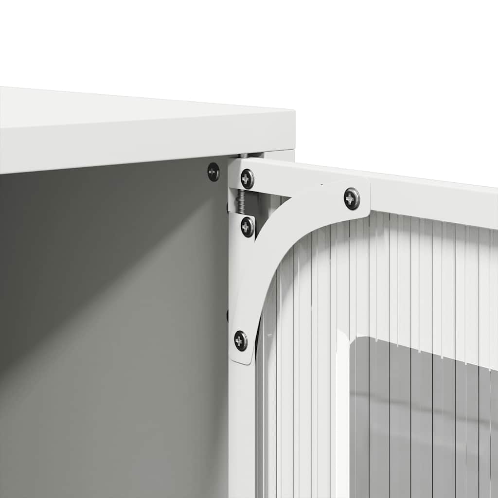 vidaXL Szafka pod telewizor, biała, 100,5x39x60,5 cm, stalowa