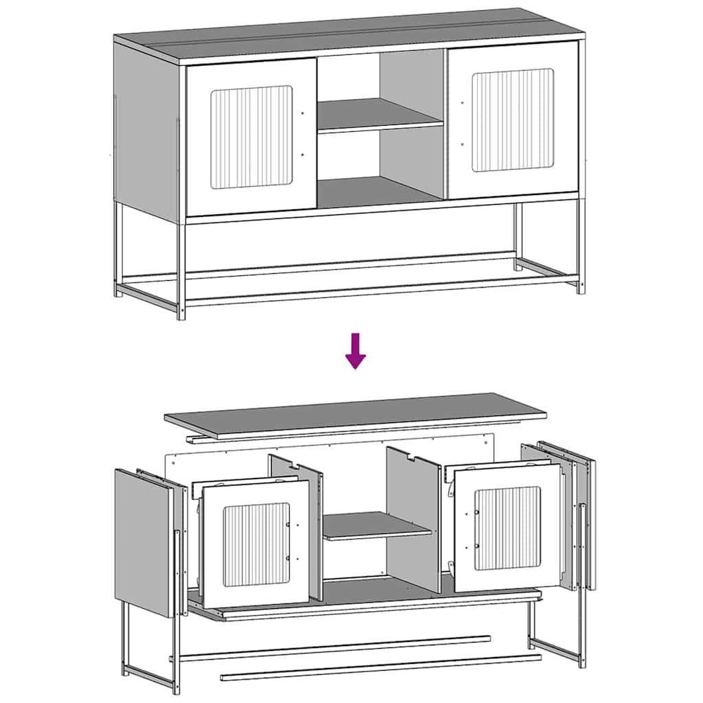 vidaXL Szafka pod telewizor, biała, 100,5x39x60,5 cm, stalowa