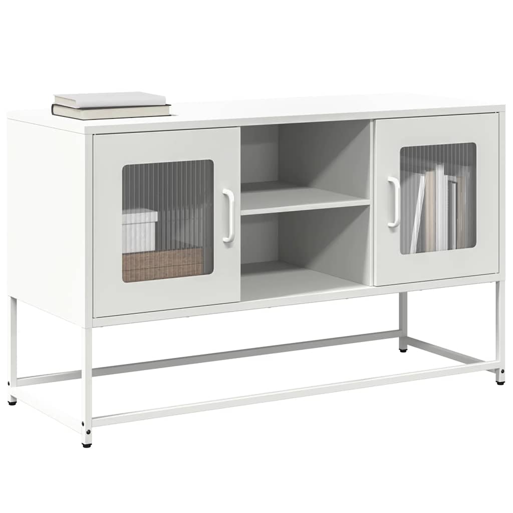 vidaXL Szafka pod telewizor, biała, 100,5x39x60,5 cm, stalowa