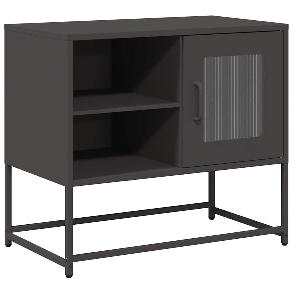 vidaXL Szafka pod telewizor, czarna, 68x39x60,5 cm, stalowa