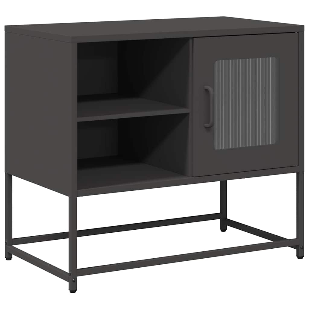vidaXL Szafka pod telewizor, czarna, 68x39x60,5 cm, stalowa