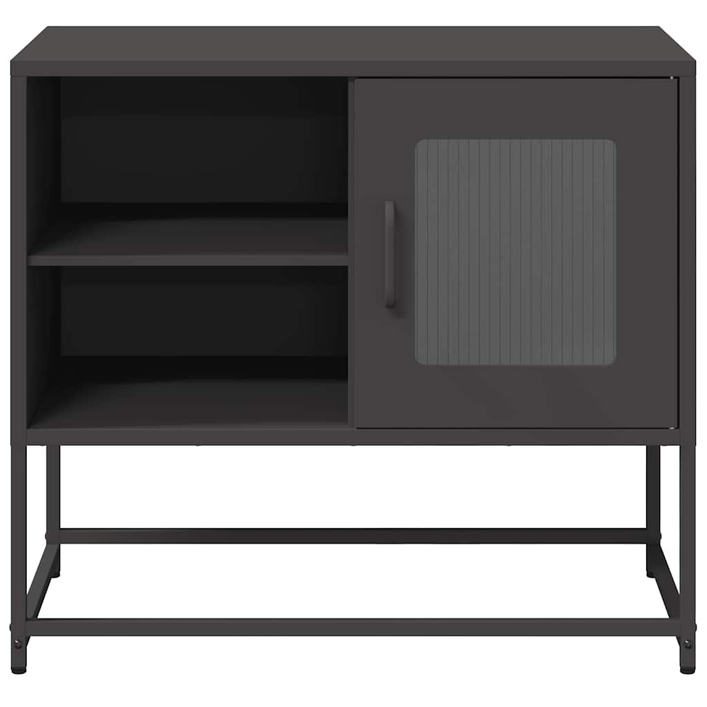 vidaXL Szafka pod telewizor, czarna, 68x39x60,5 cm, stalowa