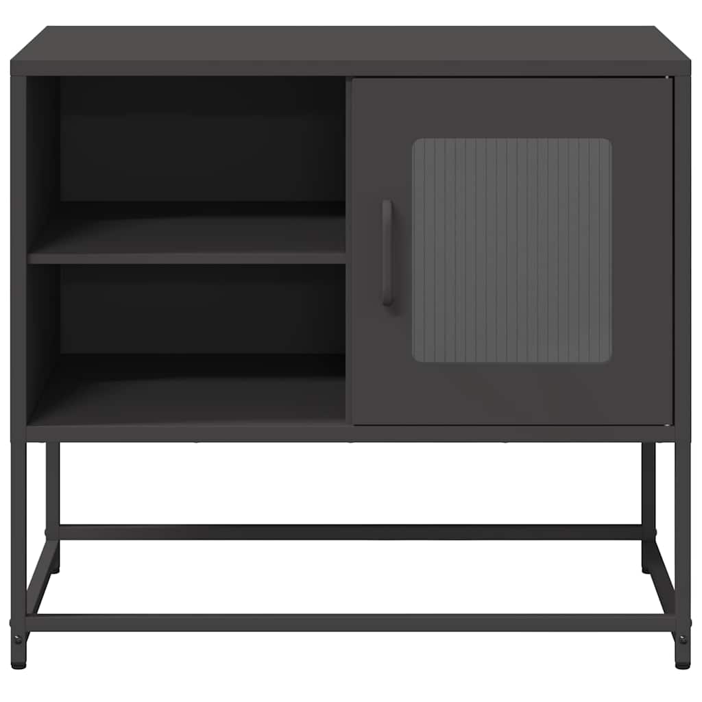 vidaXL Szafka pod telewizor, czarna, 68x39x60,5 cm, stalowa