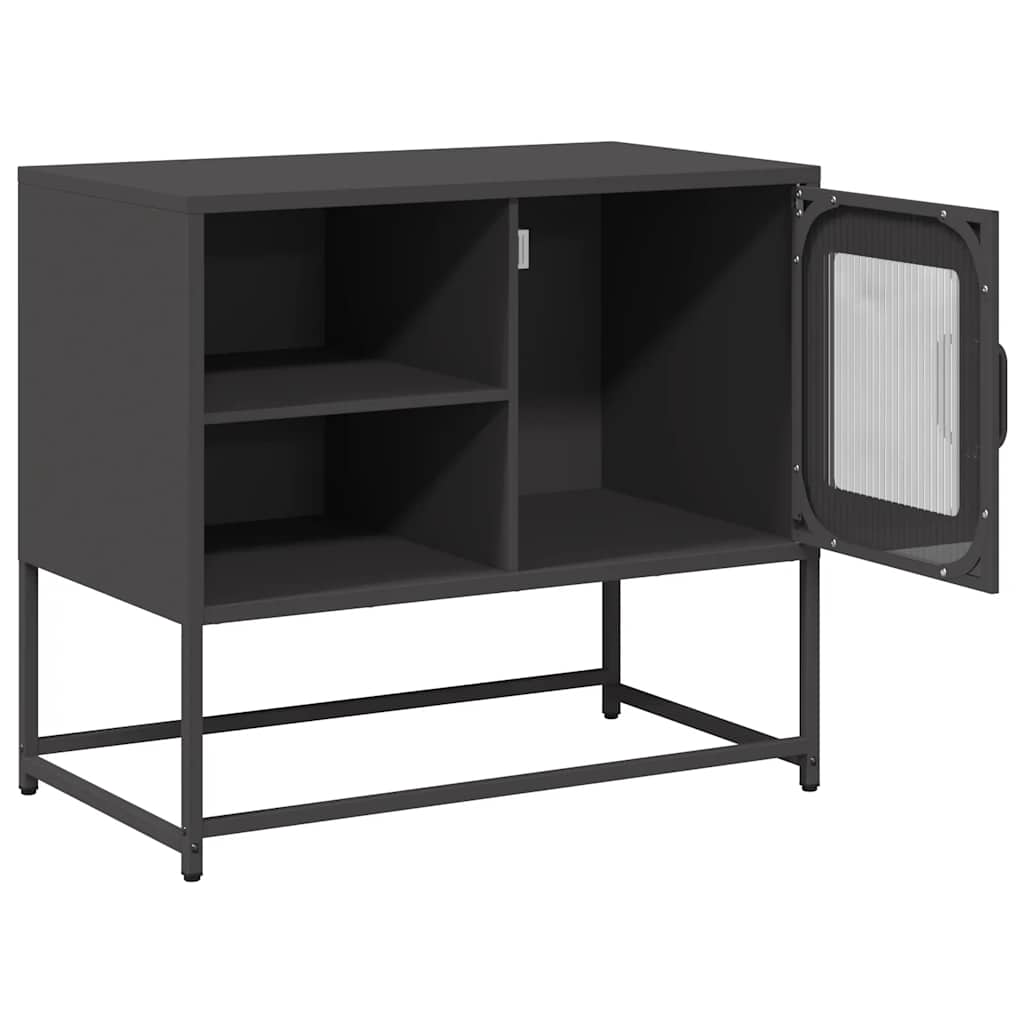 vidaXL Szafka pod telewizor, czarna, 68x39x60,5 cm, stalowa