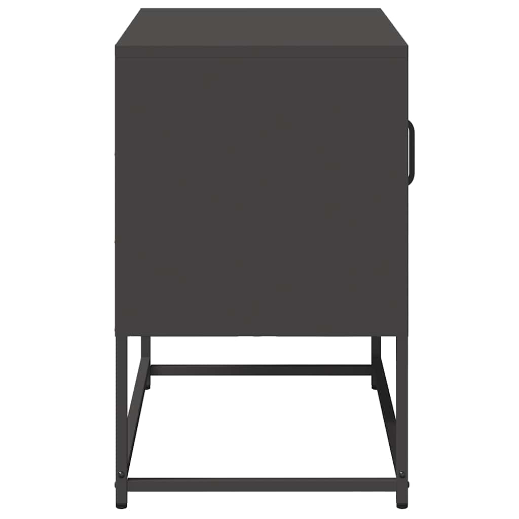 vidaXL Szafka pod telewizor, czarna, 68x39x60,5 cm, stalowa