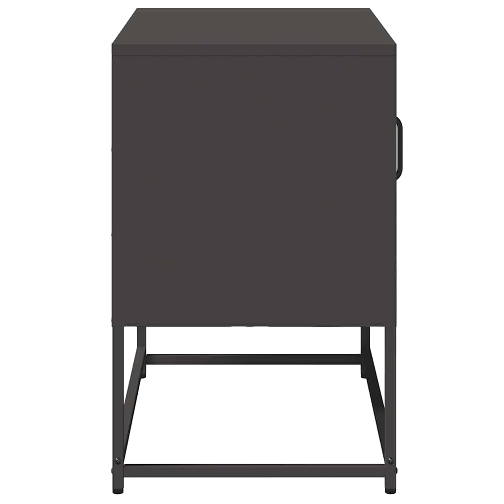 vidaXL Szafka pod telewizor, czarna, 68x39x60,5 cm, stalowa
