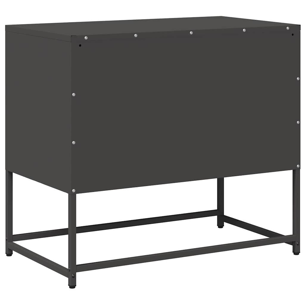 vidaXL Szafka pod telewizor, czarna, 68x39x60,5 cm, stalowa