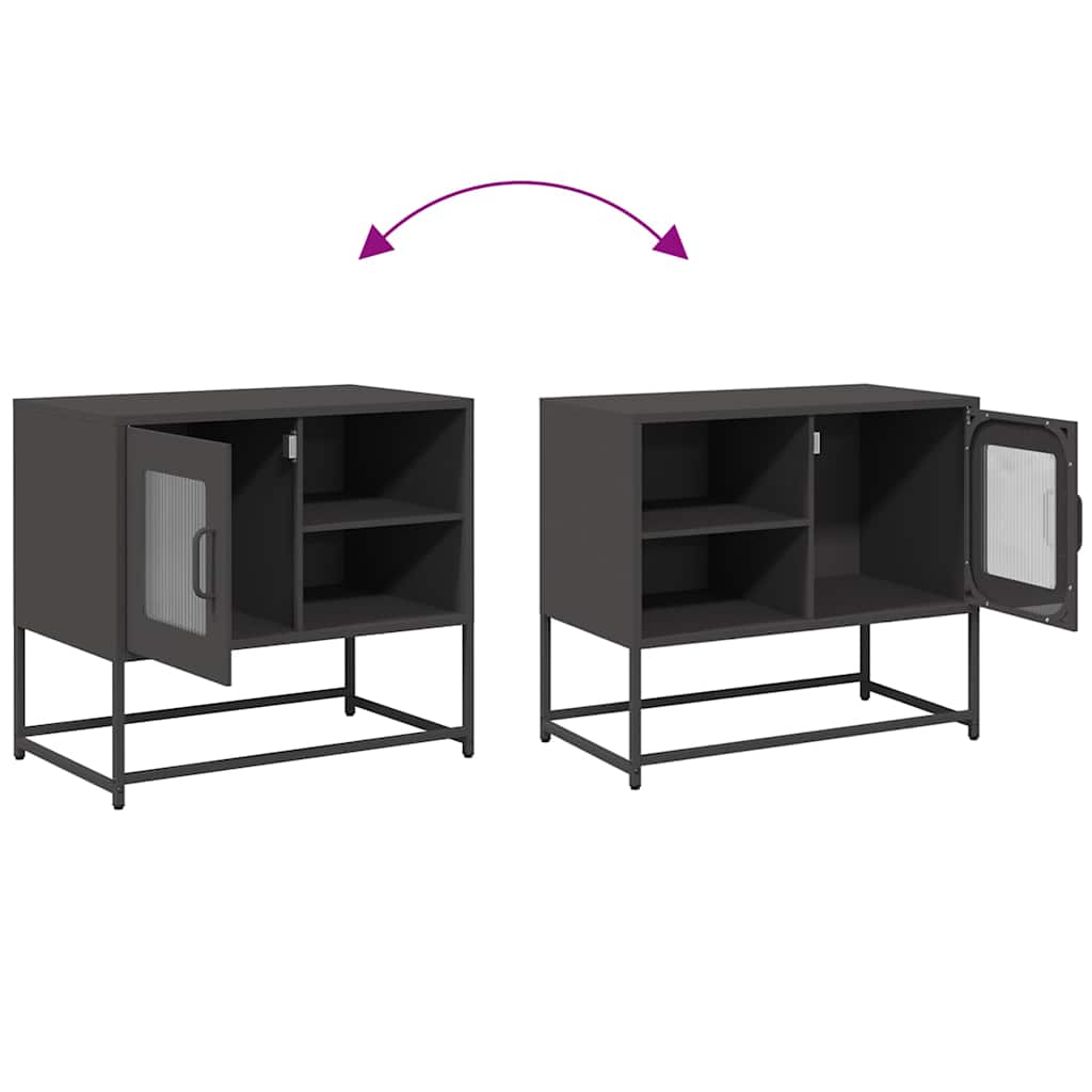 vidaXL Szafka pod telewizor, czarna, 68x39x60,5 cm, stalowa