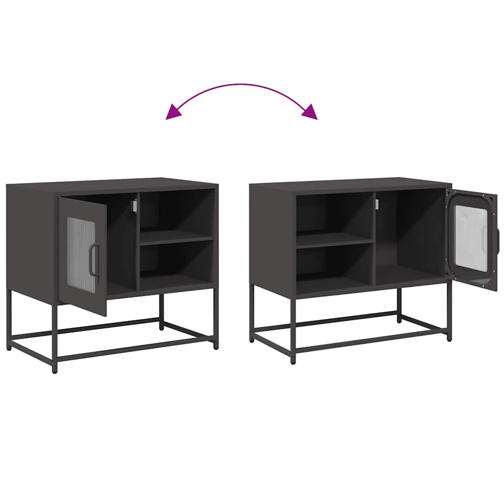 vidaXL Szafka pod telewizor, czarna, 68x39x60,5 cm, stalowa