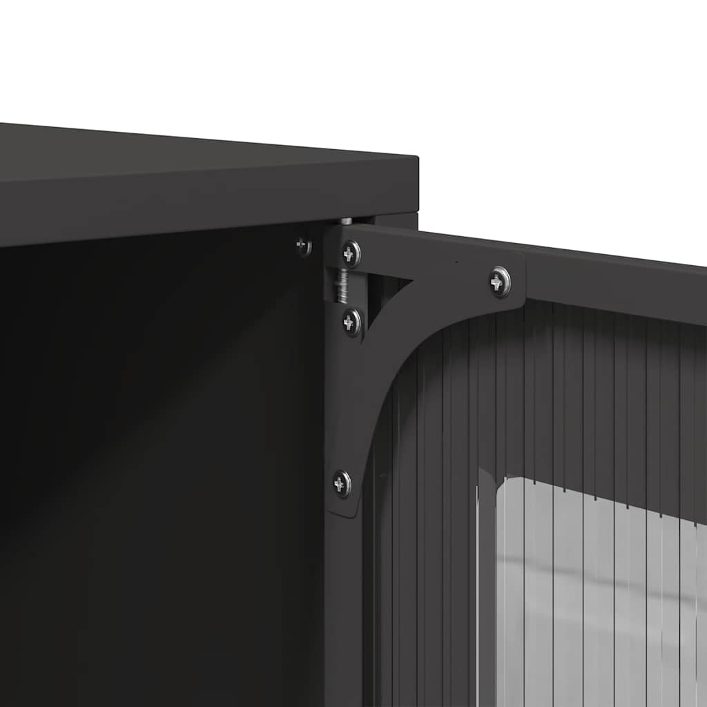 vidaXL Szafka pod telewizor, czarna, 68x39x60,5 cm, stalowa
