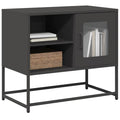 vidaXL Szafka pod telewizor, czarna, 68x39x60,5 cm, stalowa