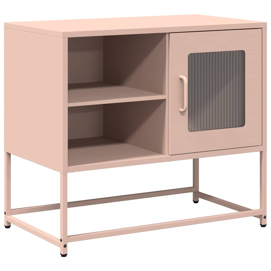 vidaXL Szafka pod telewizor, różowa, 68x39x60,5 cm, stalowa