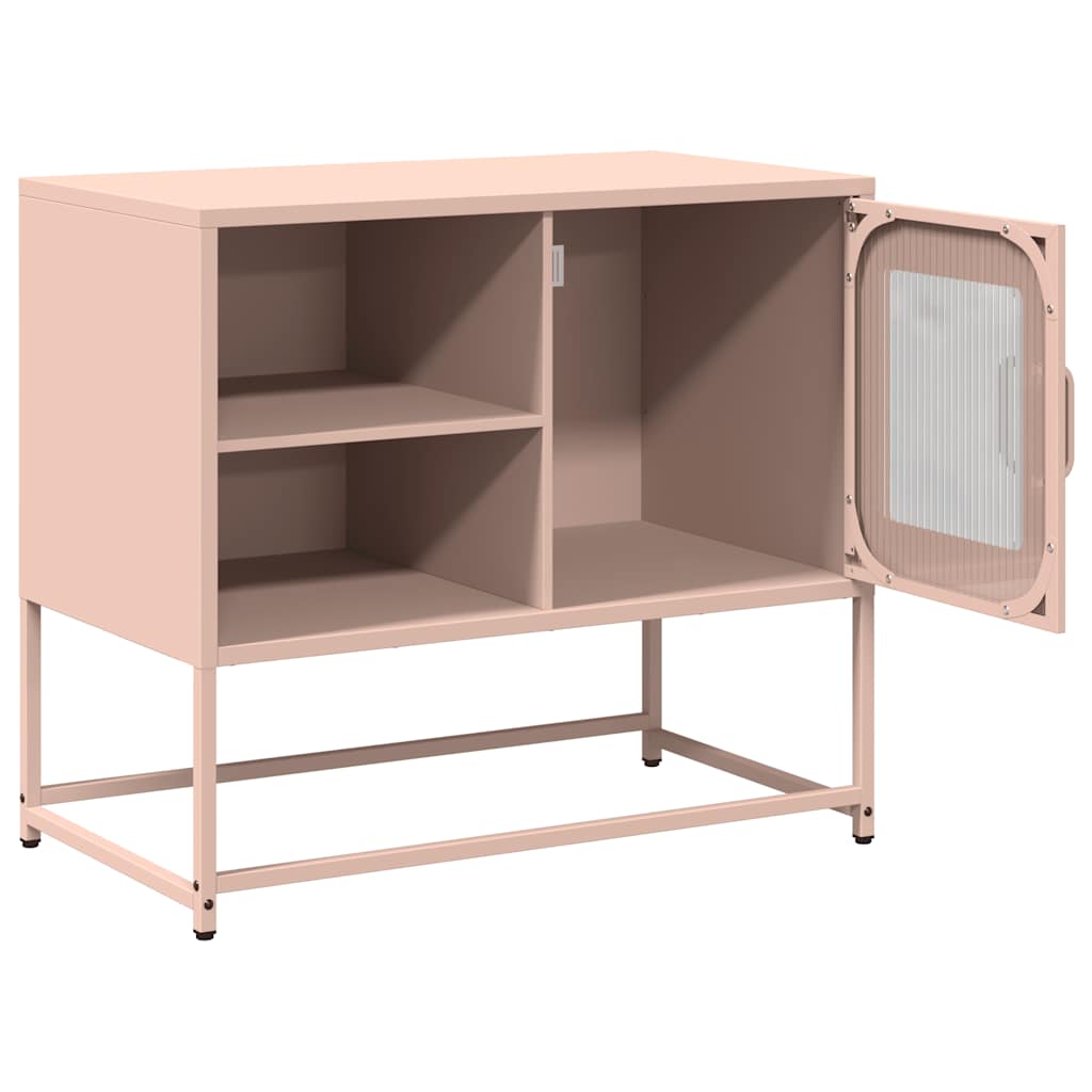 vidaXL Szafka pod telewizor, różowa, 68x39x60,5 cm, stalowa