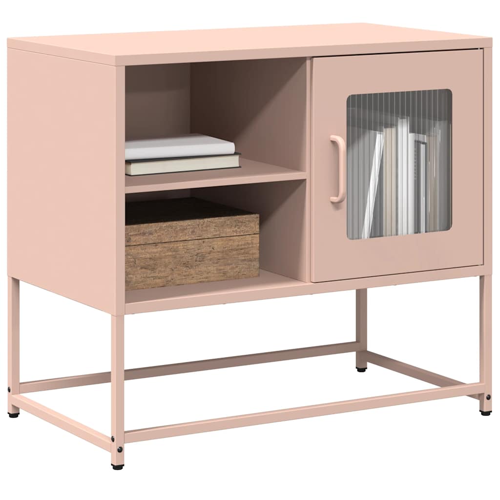 vidaXL Szafka pod telewizor, różowa, 68x39x60,5 cm, stalowa