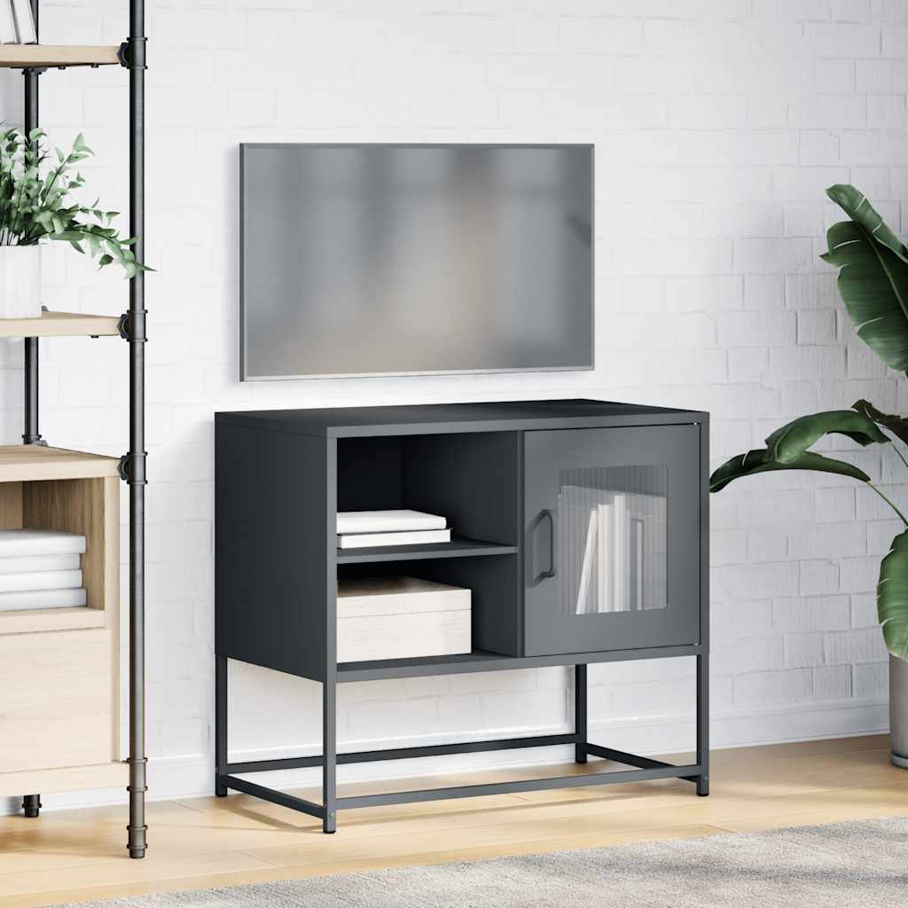 vidaXL Szafka pod telewizor, antracytowa, 68x39x60,5 cm, stalowa