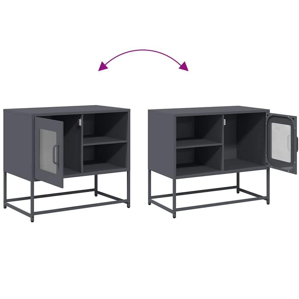 vidaXL Szafka pod telewizor, antracytowa, 68x39x60,5 cm, stalowa