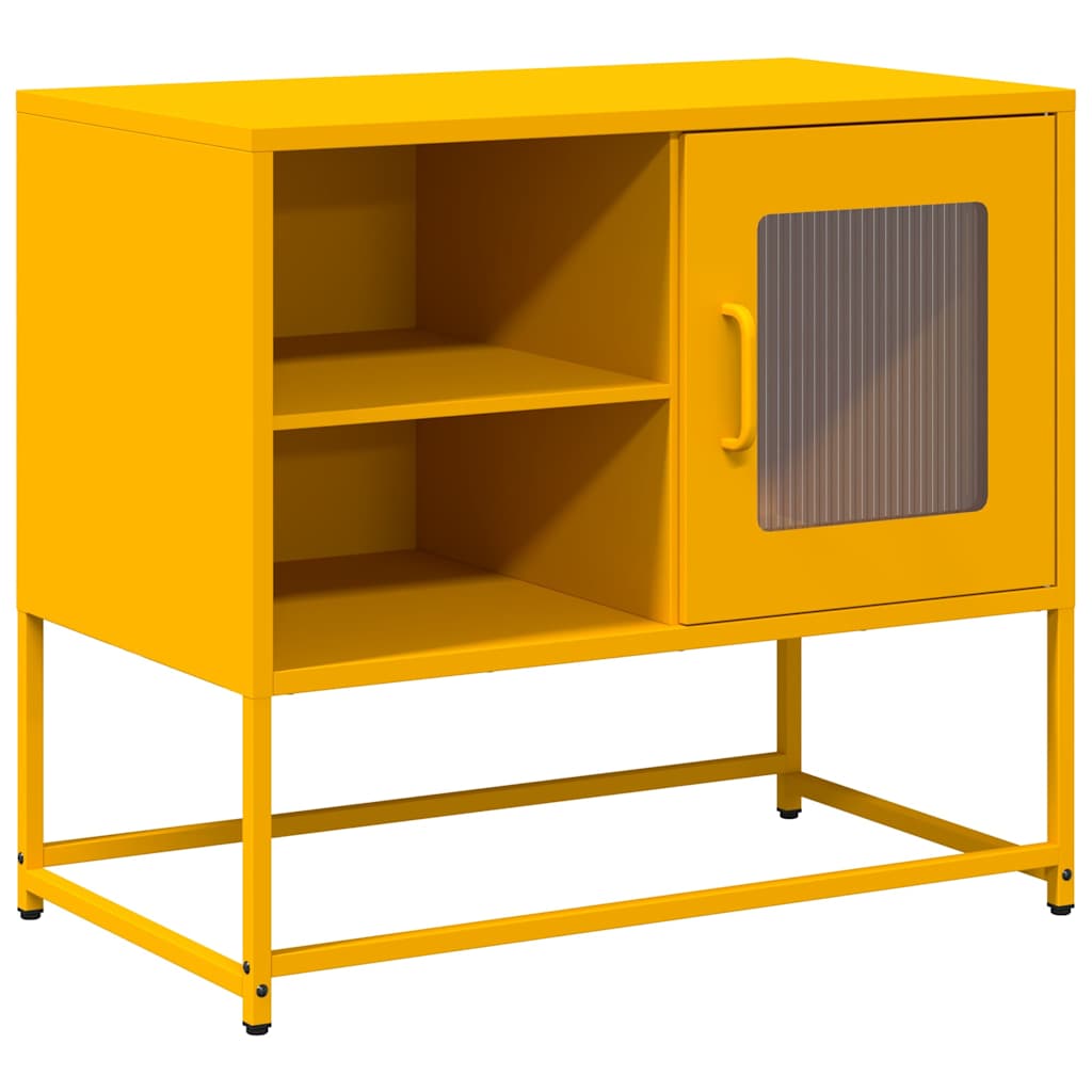 vidaXL Szafka pod telewizor, musztardowa, 68x39x60,5 cm, stalowa