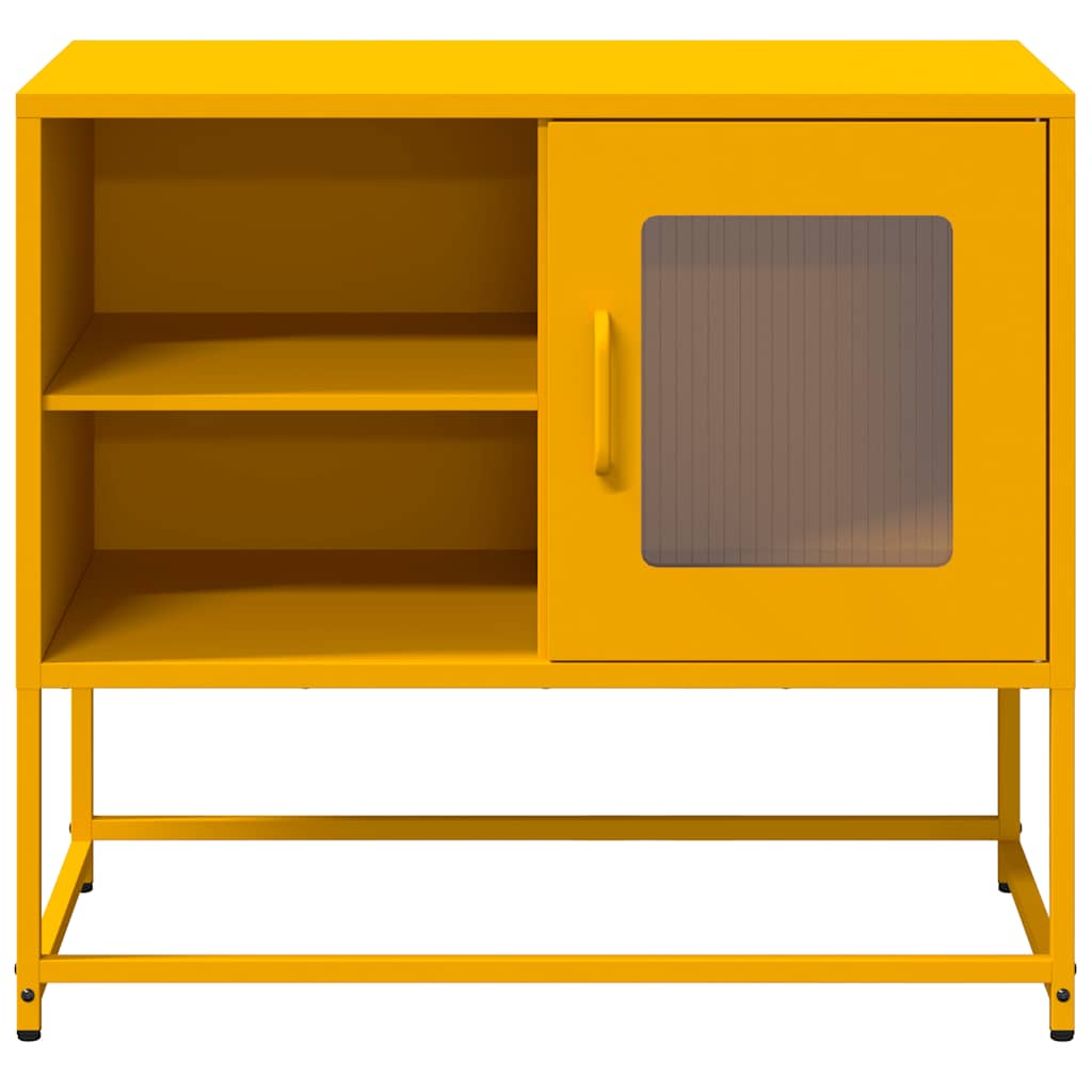 vidaXL Szafka pod telewizor, musztardowa, 68x39x60,5 cm, stalowa