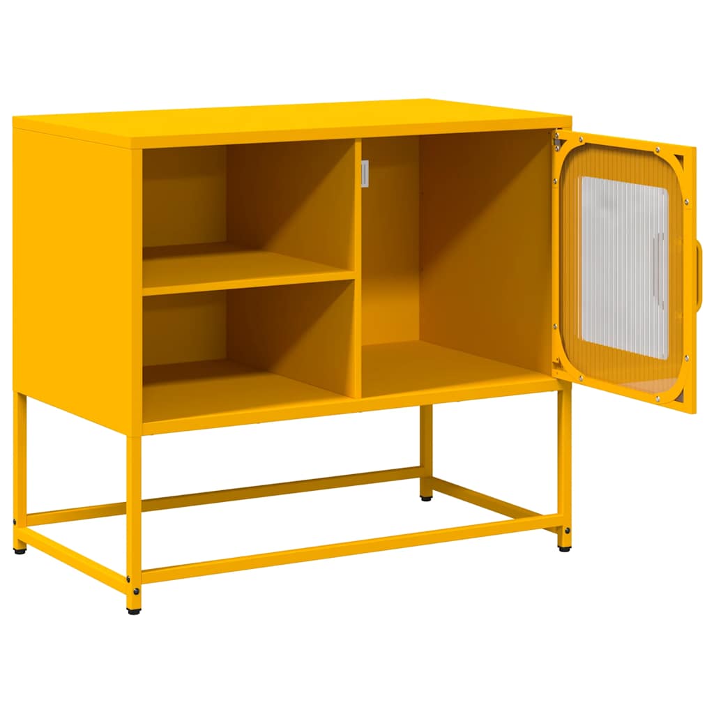 vidaXL Szafka pod telewizor, musztardowa, 68x39x60,5 cm, stalowa